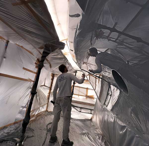 Luxury yacht under construction
